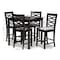 Baxton Studio Lanier Gray Upholstered Espresso Finished 5-Piece Wood Pub Set 157-9600-9776 - alternate 3
